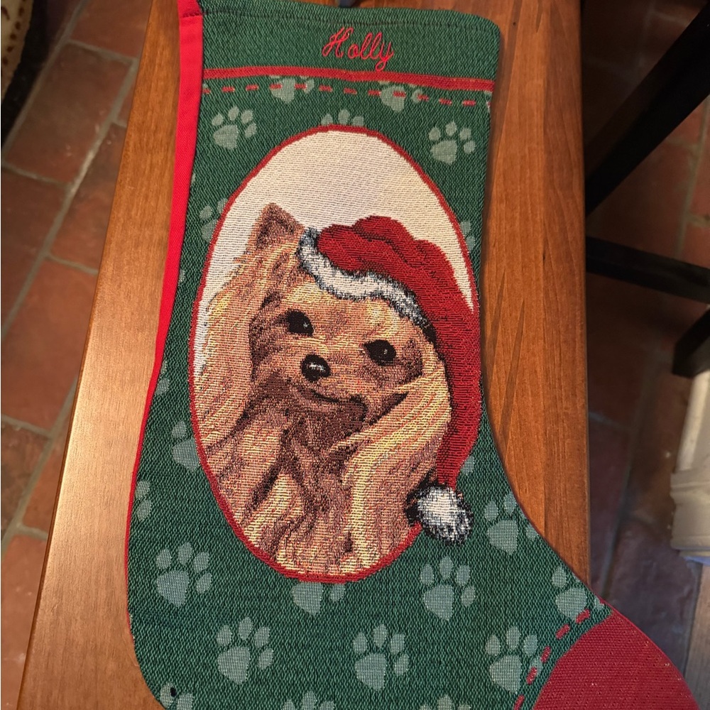 Yorkie Christmas stocking. Like new condition.